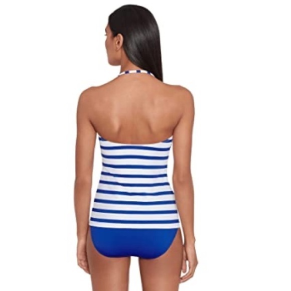Lauren Ralph Lauren Port Stripe Lace Front Bandini Top swimsuit swimwear 16 - Picture 6 of 11